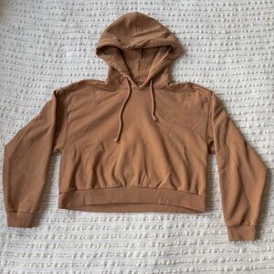 Abercrombie & Fitch Tan Beige Cropped Soft Collection Hoodie Size Women’s Medium